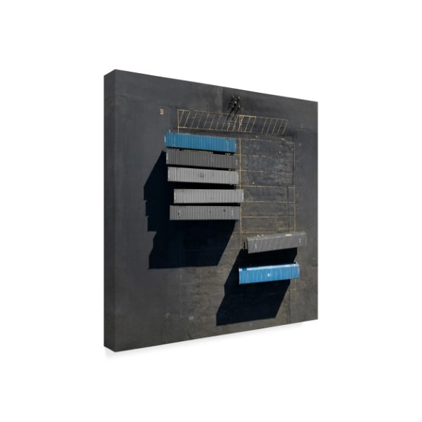 Moises Levy 'Blue Crates' Canvas Art,18x18